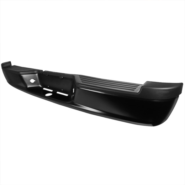 2005-2011 Dodge Dakota Black Stainless Steel Factory Style Replacement Rear Step Bumper w/ License Plate Lamps