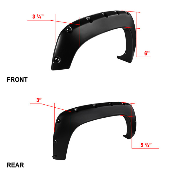 1988-1999 Chevrolet C/K Blazer/Jimmy/Suburban/Tahoe GMC Yukon Smooth Rivet Style Fender Flares