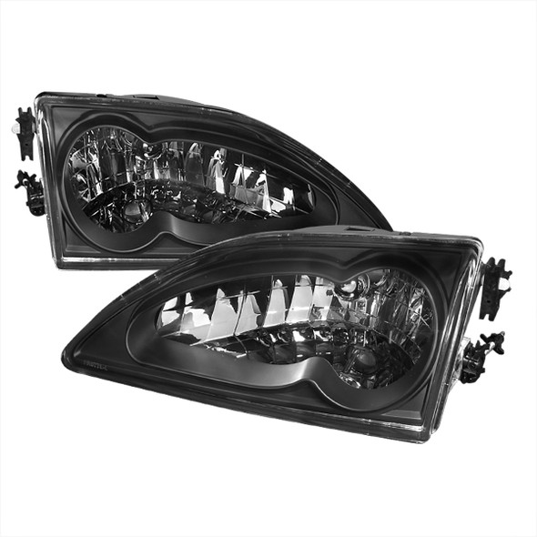 1994-1998 Ford Mustang Factory Style Headlights (Matte Black Housing/Clear Lens)