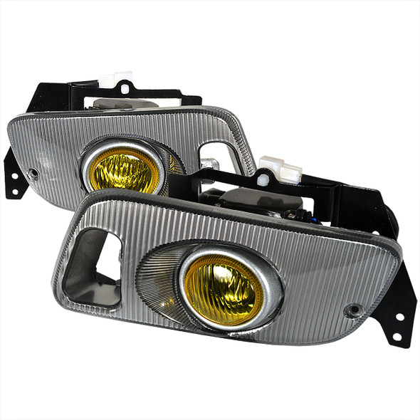 1992-1995 Honda Civic Coupe/Hatchback H3 Fog Lights Kit (Chrome Housing/Yellow Lens)