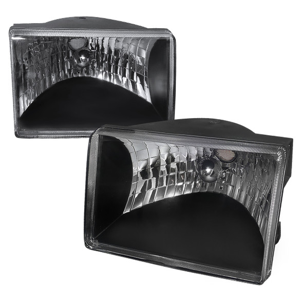 1993-1998 Jeep Grand Cherokee Factory Style Headlights (Matte Black Housing/Clear Lens)