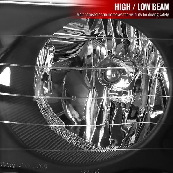 2002-2005 Dodge RAM 1500/ 2003-2005 RAM 2500 3500 Factory Style Headlights (Matte Black Housing/Clear Lens)