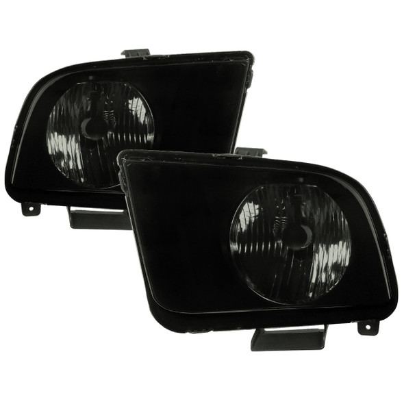 2005-2009 Ford Mustang Factory Style Headlights (Black Housing/Smoke Lens)