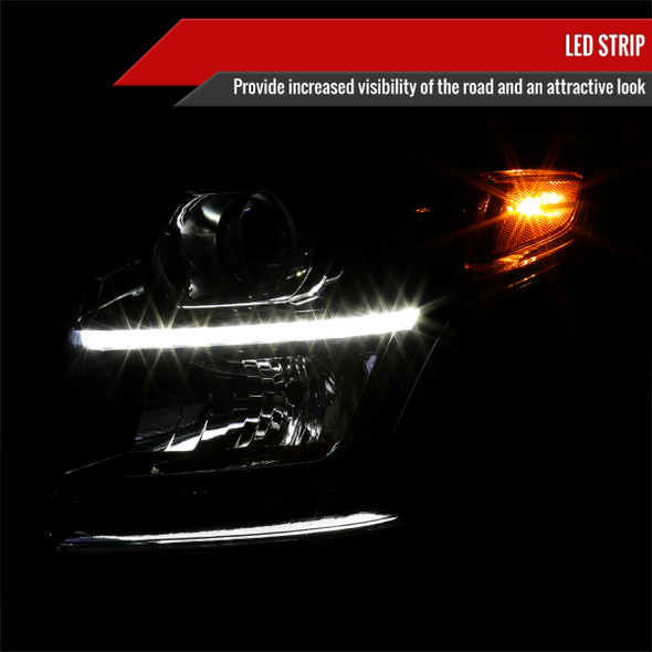 2015-2020 Chevrolet Tahoe Suburban/ 2016-2019 Suburban 3500HD LED Light Strip Projector Headlight - Driver Side Only (Matte Black Housing/Clear Lens)