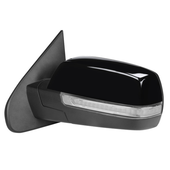 2014-2018 Chevrolet Silverado/GMC Sierra Glossy Black Power Adjustable, Auto-Fold, & Heated Side Mirror w/ LED Turn Signal & Puddle Light - Driver Side Only