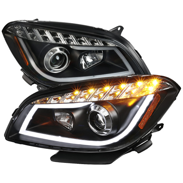 Rear Smoked Lens LED Side Marker Light For 2008-2012 Chevy Malibu – Red/Amber, Chrome Housing, Pair