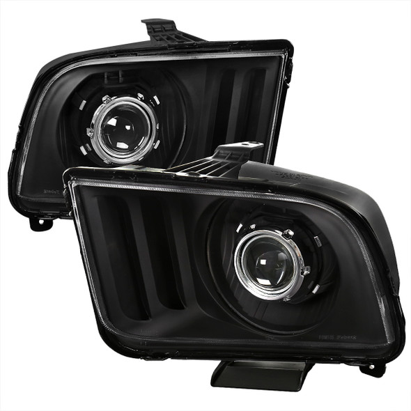 2005-2009 Ford Mustang H1 Projector Headlights (Matte Black Housing/Clear Lens)