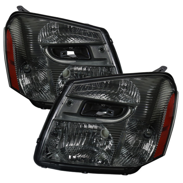 2005-2009 Chevrolet Equinox Factory Style Headlights w/ Amber Reflector (Chrome Housing/Smoke Lens)
