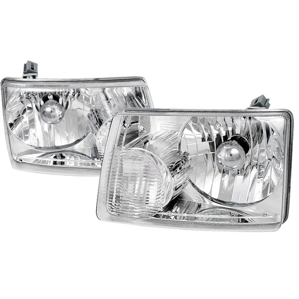 2001-2011 Ford Ranger Factory Style Crystal Headlights (Chrome Housing/Clear Lens)