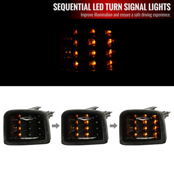 2015-2021 Subaru WRX / 2015-2017 WRX STI Sequential Front Bumper LED Turn Signal Lights (Matte Black Housing/Smoked Lens)