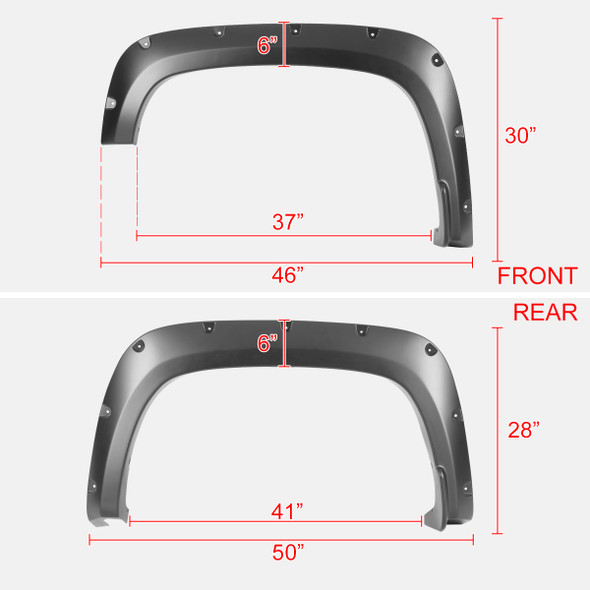 2020-2021 Chevrolet Silverado 2500/3500 HD 4PC Pocket Rivet Style Fender Flares