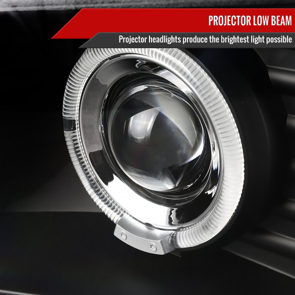 2004-2012 Chevrolet Colorado/GMC Canyon Dual Halo Projector Headlights with Corner Turn Signal Bumper Lights (Matte Black Housing/Clear Lens)