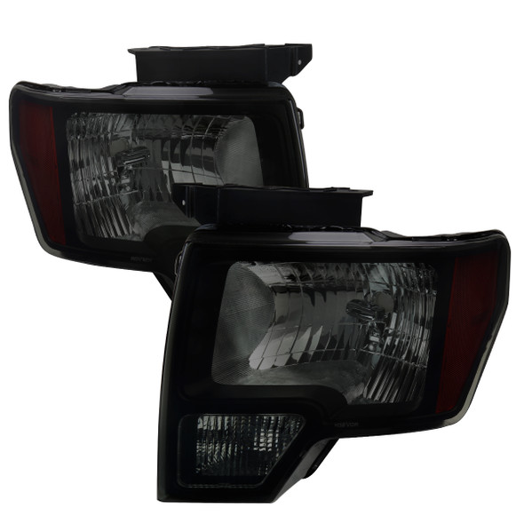 2009-2014 Ford F-150 Factory Style Headlights (Black Housing/Smoke Lens)