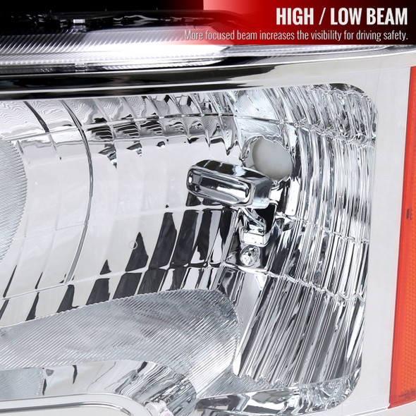 2009-2014 Ford F-150 Factory Style Headlights (Chrome Housing/Clear Lens)