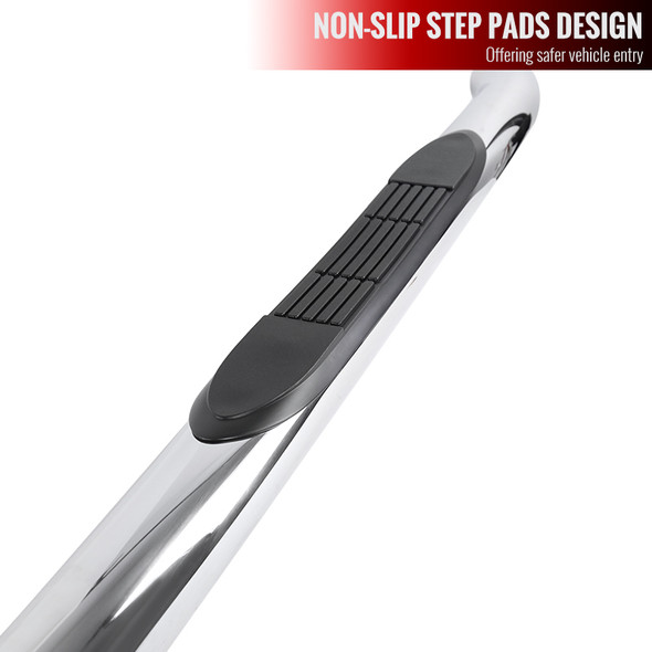2005-2024 Nissan Frontier Crew Cab 3" Chrome Stainless Steel Side Step Nerf Bars