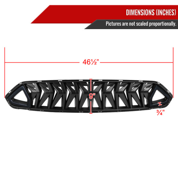 2018-2023 Ford Mustang Shark Style Hood Grille w/ 3D Smoked Lens LED Turn Signal Lights