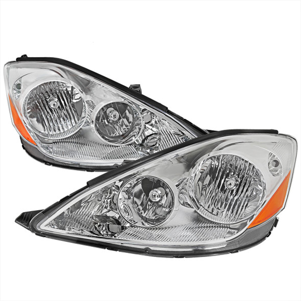 2006-2010 Toyota Sienna Factory Style Headlights w/ Amber Reflector (Chrome Housing/Clear Lens)
