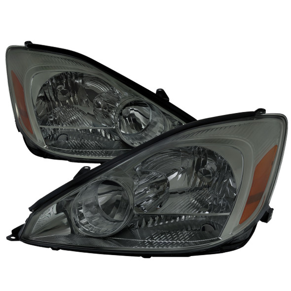 2004-2005 Toyota Sienna Factory Style Headlights w/ Amber Reflector (Chrome Housing/Smoke Lens)