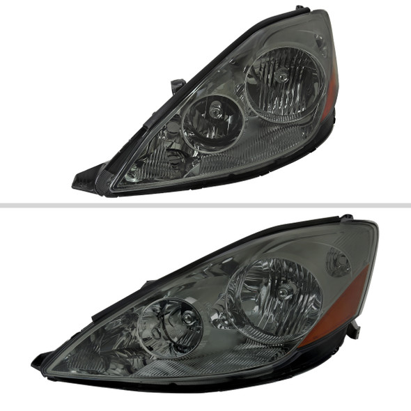 2006-2010 Toyota Sienna Factory Style Headlights w/ Amber Reflector (Chrome Housing/Smoke Lens)