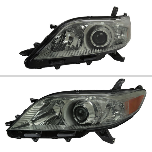 2011-2020 Toyota Sienna Projector Headlights (Chrome Housing/Smoke Lens)