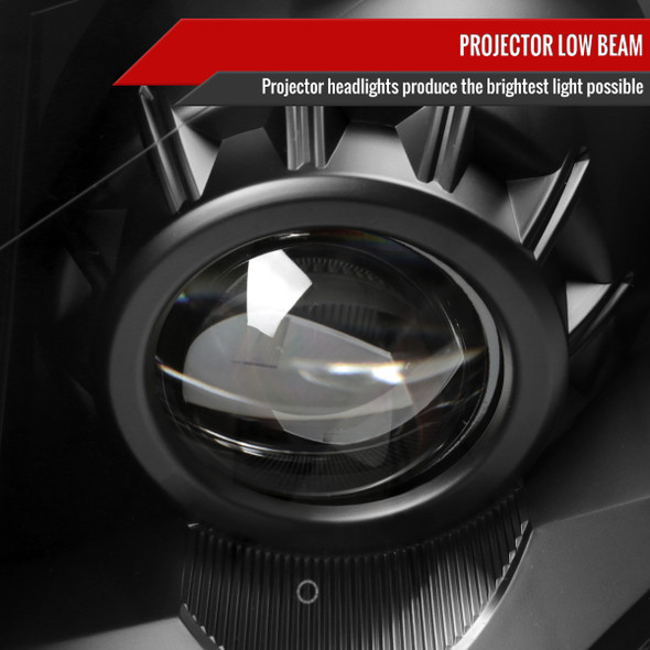 2010-2016 Cadillac SRX Projector Headlights (Matte Black Housing/Clear Lens)