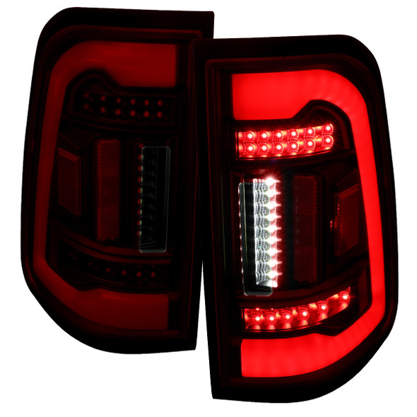2019-2023 Dodge RAM 1500 White LED Bar Tail Lights (Black Housing/Red Smoke Lens)