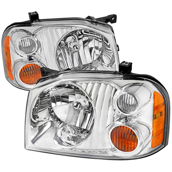 2001-2004 Nissan Frontier XE Factory Style Headlights (Chrome Housing/Clear Lens)