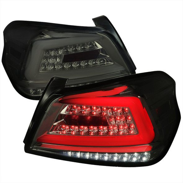 2015-2021 Subaru WRX Sequential Red Bar LED Tail Lights (Jet Black