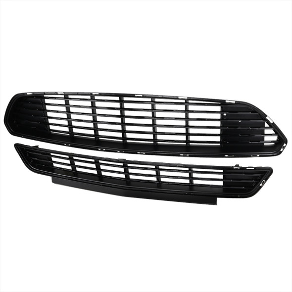 2015-2017 Ford Mustang Black ABS California Edition Style Upper & Lower Grille - 2PC