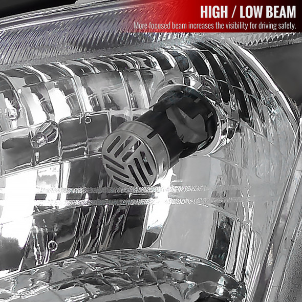1997-2005 Chevrolet Venture Pontiac Montana/Trans Sport Crystal Headlights (Chrome Housing/Clear Lens)
