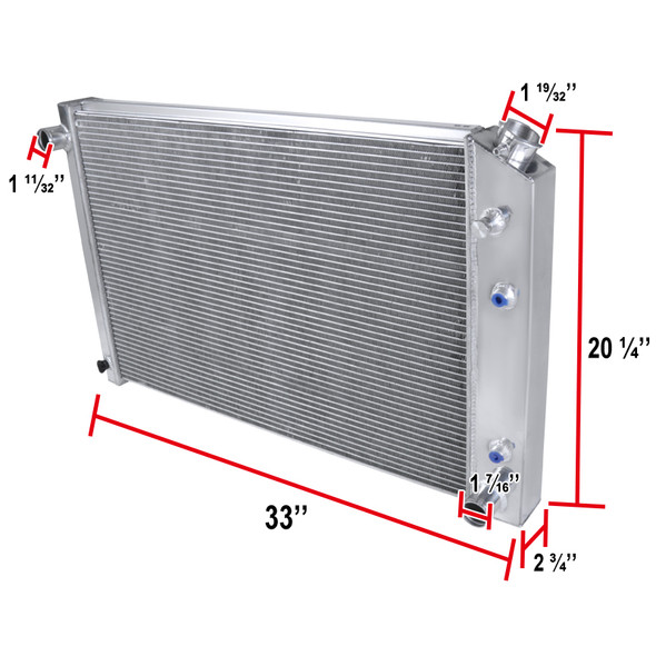 1973-1991 Chevrolet C/K Blazer/Suburban GMC Jimmy Aluminum 3-Row Performance Radiator