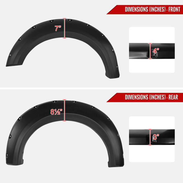 2009-2014 Ford F-150 Styleside Smooth Rivet Style Fender Flares