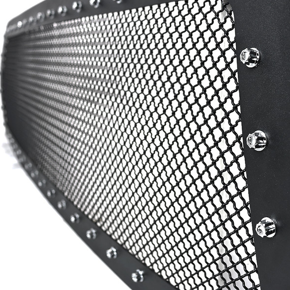 2004-2008 Ford F-150 Rivet Style Black Stainless Steel Mesh Grille Center Insert