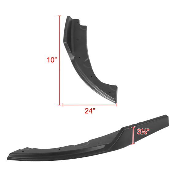 2016-2020 Honda Civic Sedan Matte Black Polypropylene Rear Bumper Lip Diffuser Set