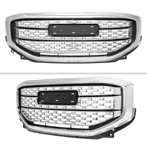 2017-2019 GMC Acadia Chrome Denali Style Mesh Front Upper Hood Grille