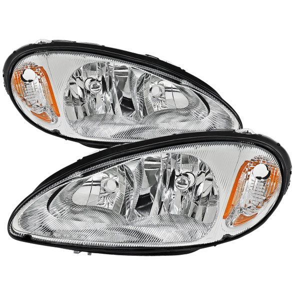 2001-2005 Chrysler PT Cruiser Factory Style Headlights (Chrome Housing / Clear Lens)