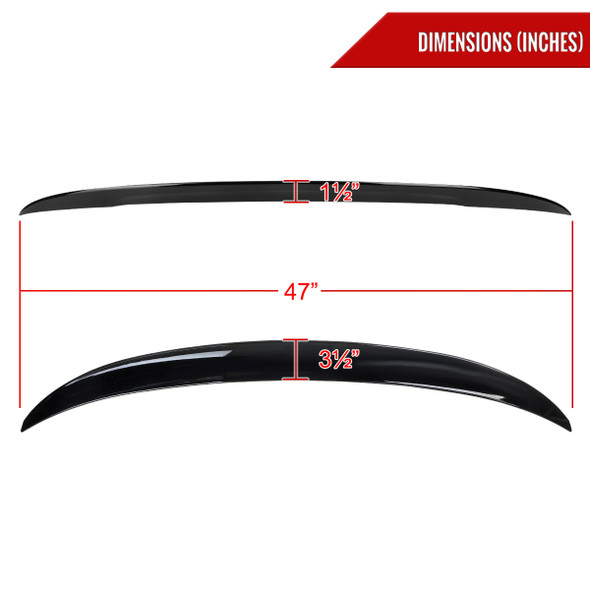 2014-2020 BMW F32 3 Series Coupe Glossy Black  M Perfromance Aesthetic  ABS Rear Trunk  Spoiler