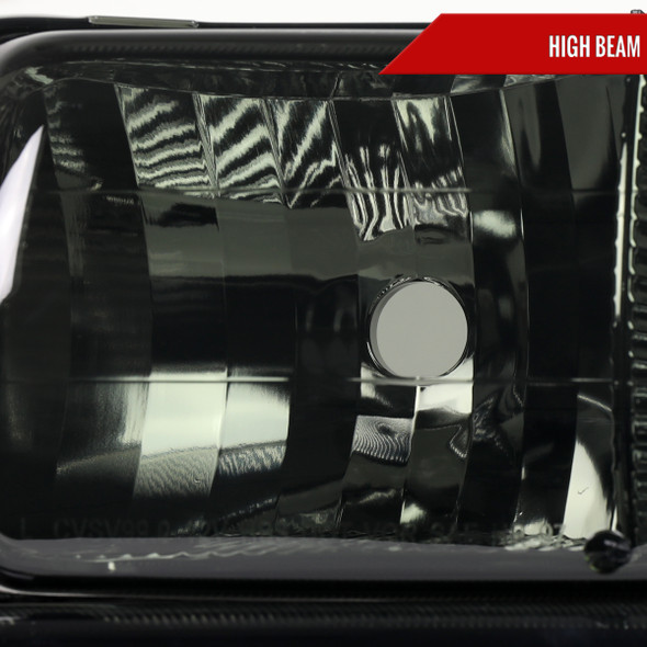 1999-2002 Chevrolet Silverado/ 2000-2006 Tahoe/Suburban Factory Style Headlights w/ Bumper Light Assembly (Chrome Housing / Smoked Lens)