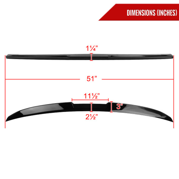 2024-2025 BMW G60 5 Series 530i Glossy Black M Perfromance Aesthetic  ABS Rear Trunk  Spoiler