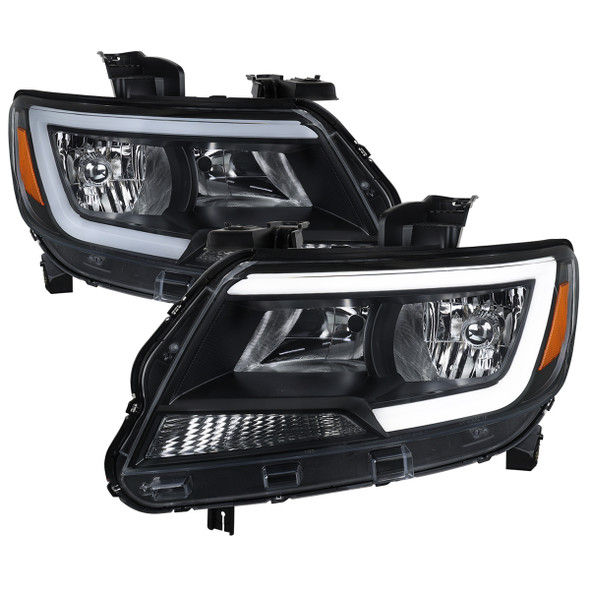 2015-2022 Chevrolet Colorado Factory Style Headlights with Sequential Switchback LED Bar Turn Signal (Black Housing / Clear Lens)