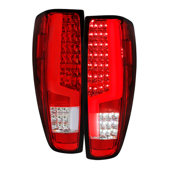 2004-2012 Chevrolet Colorado / GMC Canyon LED Tail Lights with White LED Bar (Chrome Housing / Red Clear Lens)