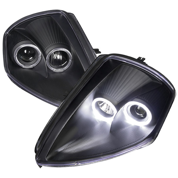 2000-2005 Mitsubishi Eclipse Dual Halo Projector Headlights (Matte Black Housing/Clear Lens)