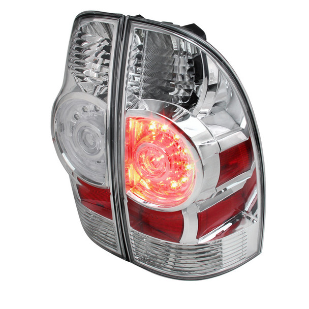 2005-2015 Toyota Tacoma LED Tail Lights (Chrome Housing/Clear Lens)