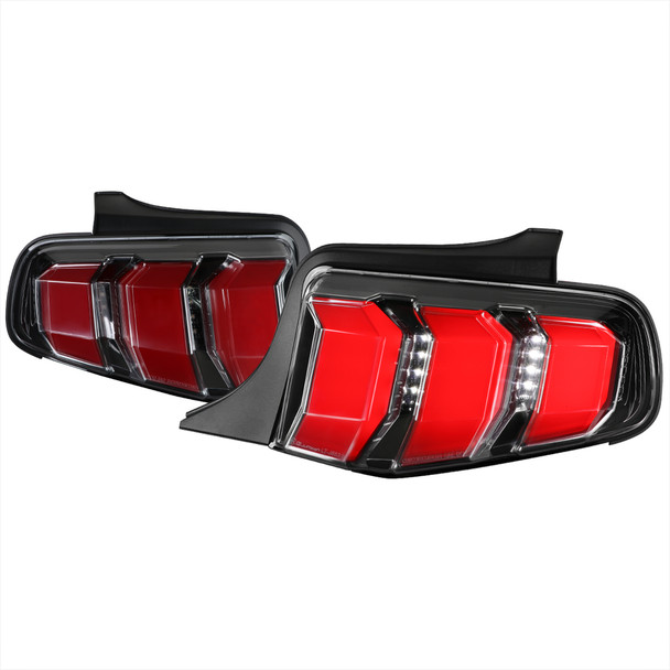 2010-2012 Ford Mustang Sequential LED Tail Lights (Jet Black Housing/Clear Lens)