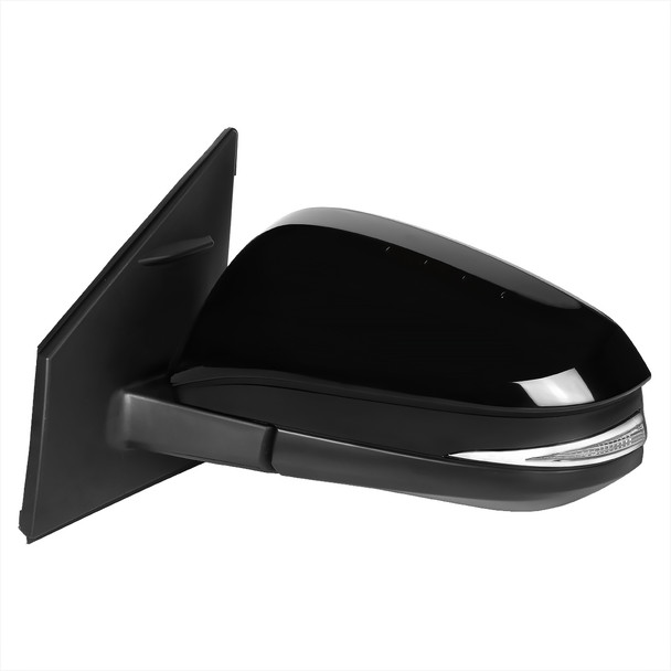2013-2015 Toyota RAV4 Glossy Black 7-Pin Power Adjustable & Heated Side Mirror w/ LED Turn Signal Light - Driver Side Only