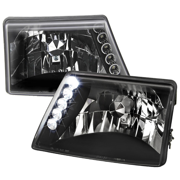 1998-2000 Ford Ranger Factory Style Headlights (Matte Black Housing/Clear Lens)