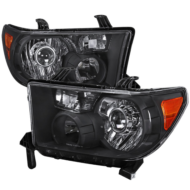 2007-2014 Toyota Tundra/Sequoia Retro Style Projector Headlights (Matte Black Housing/Clear Lens)