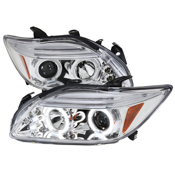 2005-2010 Scion tC Dual Halo Projector Headlights (Chrome Housing/Clear Lens)