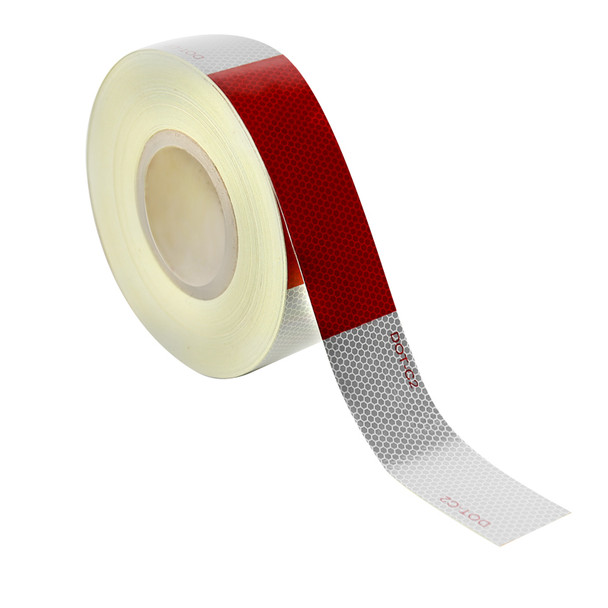 2" Wide Red/White DOT-C2 Approved Conspicuity Reflective Safety Tape (164 FT)