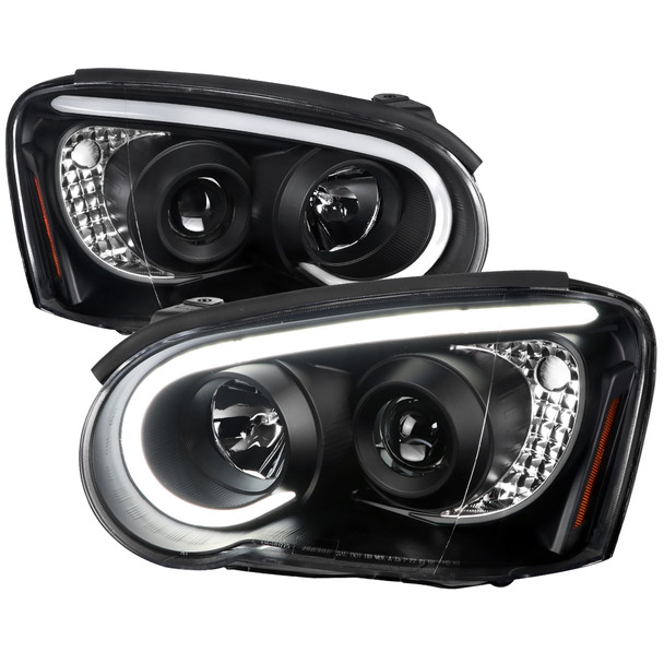 2004-2005 Subaru Impreza WRX/STI Outback Projector Headlights w/ LED Bar (Matte Black Housing/Clear Lens)